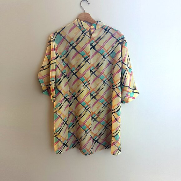 Vintage 70s Tunic Oversized Mini Baby Doll Style Dress Funky Pattern - Picture 2 of 4